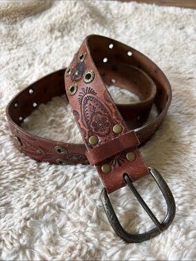 Fossil tooled Classic Brown Leather Women's Belt